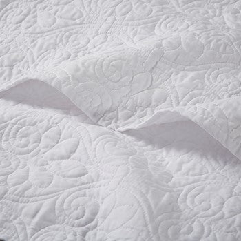 Reversible Quilt Set White Full Queen Full White Cotton