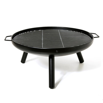 23 Inch Outdoor Fire Pit, Durable Wood Burning Fireplace Bowl With Grill Rack For Patio Garden, Backyard, Porchcamping, Bbq, Picnic Bonfire Black Garden & Outdoor Steel