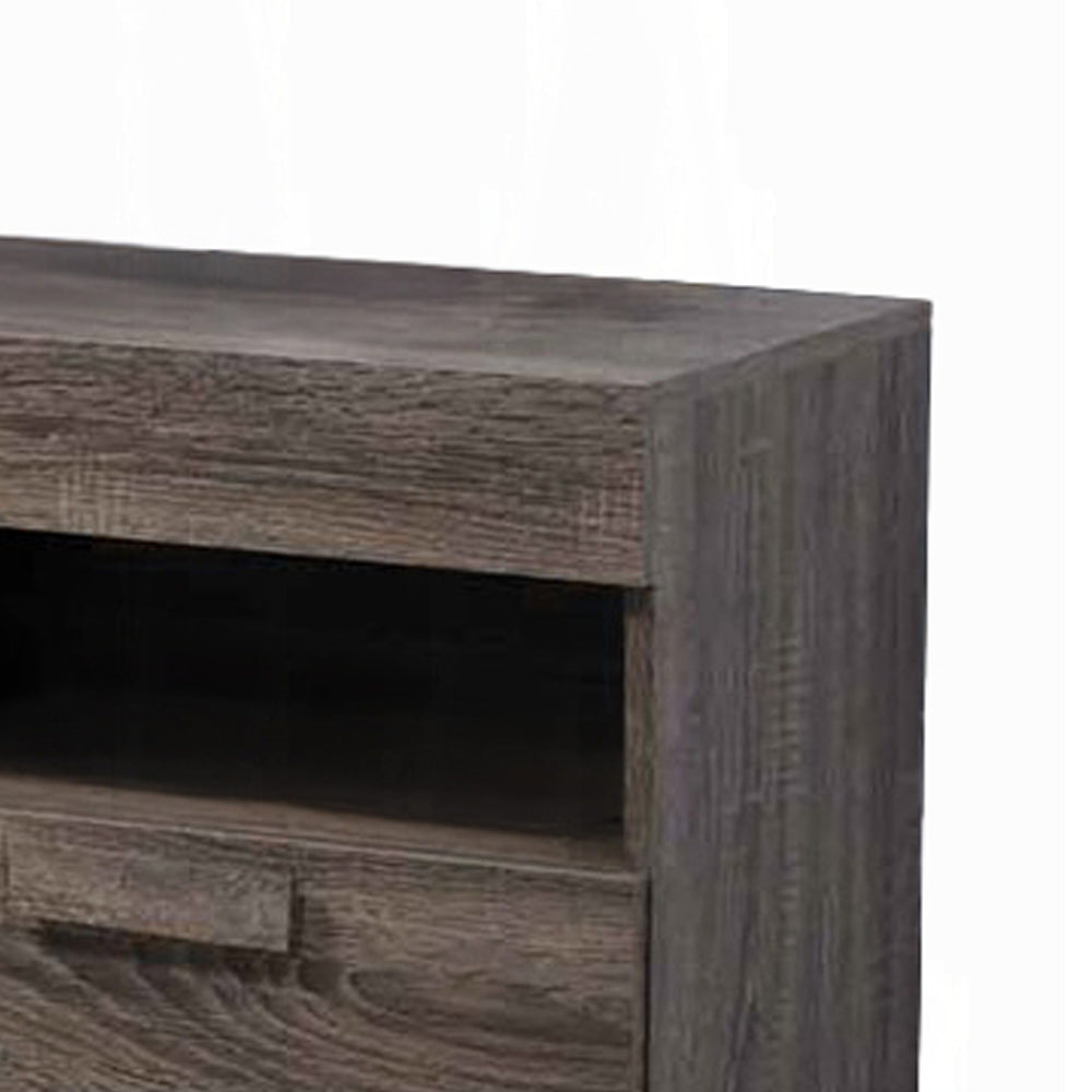 Amiable Tv Stand, Rustic Oak Brown Deep Rustic Brown 60 69 Inches Mdf