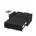 Black Velvet Loveseat Sofa Bed Black Wood Tufted Back Square Arms Foam Velvet 2 Seat