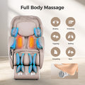 Bosscare 3D Zero Gravity Massage Chair,Full Body Shiatsu Recliner With App Beige Beige Gold Leather Leather