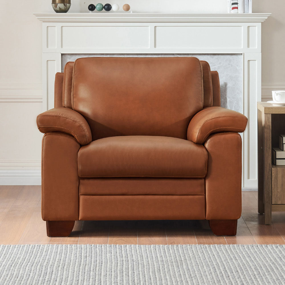 Magnum Leather Chair Brown Memory Foam Genuine Leather