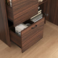 Desk Cabinet, With Storage Drawer & Shelves, Fold Up Desktop, Ideal For Home, Office, Dormitory, Small Spaces W31.49