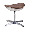 Retro Brown And Aluminum Swivel Stool Brown Bedroom Oval Brown Industrial Swivel Leather