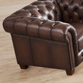 Versailles Leather Chair Caramel Down Filling Genuine Leather