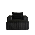 62.5 Inch Corduroy Sponge Sofa Lounge Chair,No Assembly Required,Fluffy Modern Sleeper Chair For Indoor Living Room Bedroom Black Foam Corduroy 1 Seat