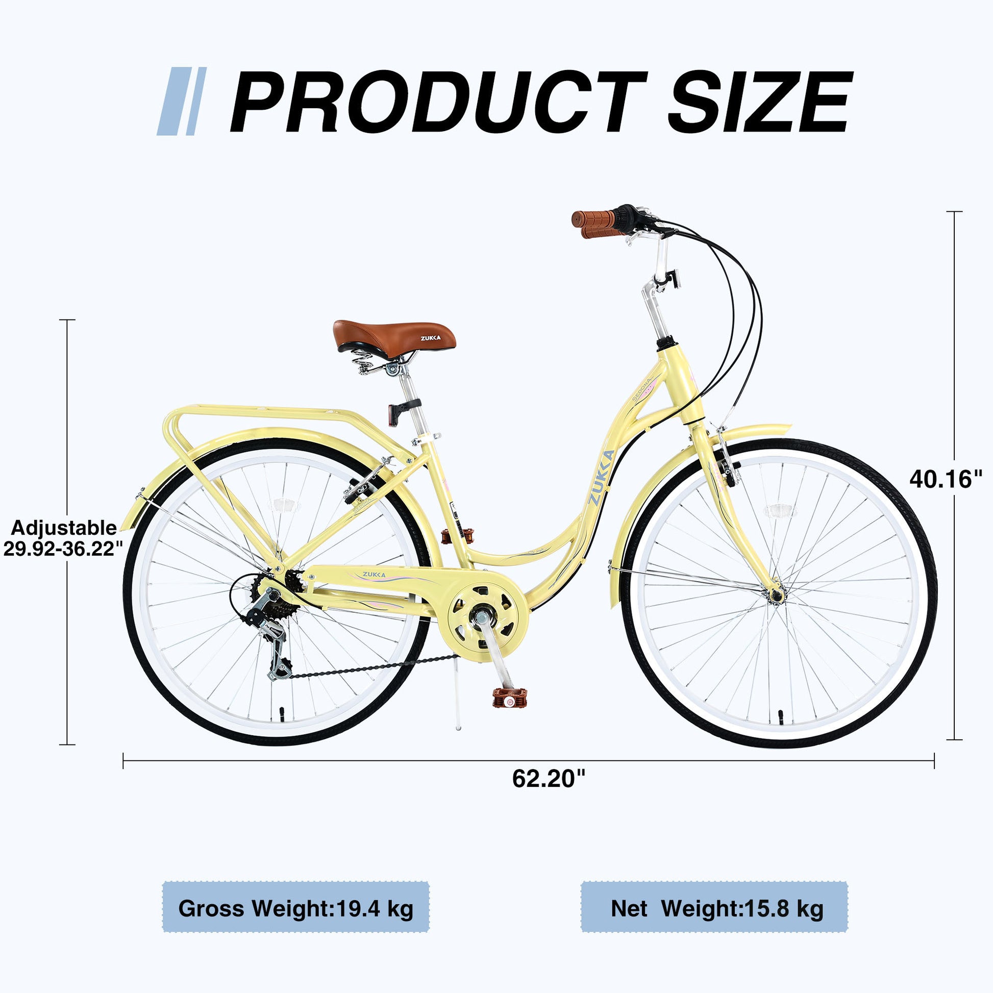 womens yellow bicycle 7 Speed, Steel Frame, Multiple Colors 24 Inch Ladies Bicycle Cycling Y