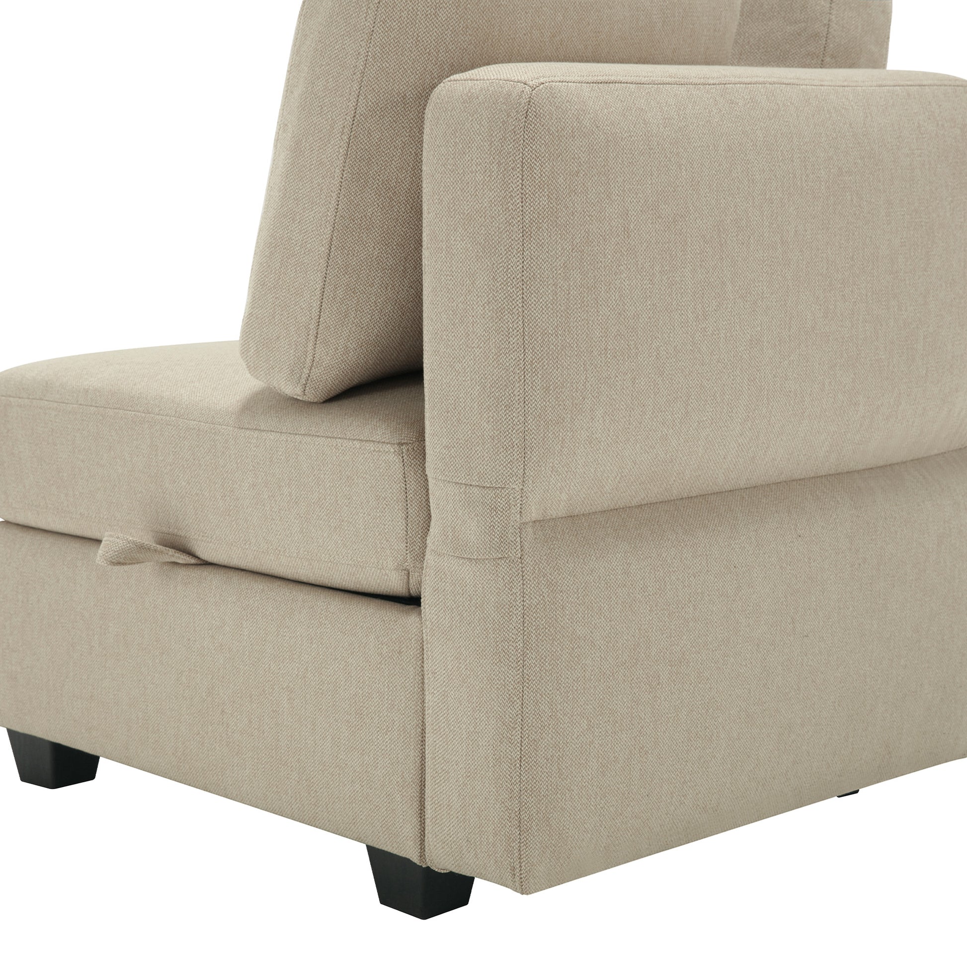 Reversible Sectional Sofa Modern Modular Sectional Couch With Chaise U Shaped Corner Sectional 5 Seater Modular Sofa With Storage Seats, Adjustable Arms And Backs Beige Beige Polyester 3 Seat