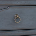 Americana Chest, No Assembly Required, Corduroy Blue Finish Blue Rubberwood Rubber Wood