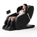 Full Body Massage Chair, Zero Gravity Mode, Deep Tissue Massage Chair, Foot Massage, 8 Fixed Massage Roller, Lcd Touch Screen, Waist Heater, Bluetooth, Suitable For 5.1 5.75Ft Height Black Black Faux Leather Metal Power Remote Primary Living Space Push