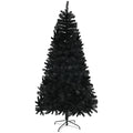 Homcom 9Ft Tall Artificial Christmas Tree, Unlit Xmas Tree With 2132 Branch Tips, Auto Open, Steel Base, Holiday D Cor For Home Office, Black Black Steel