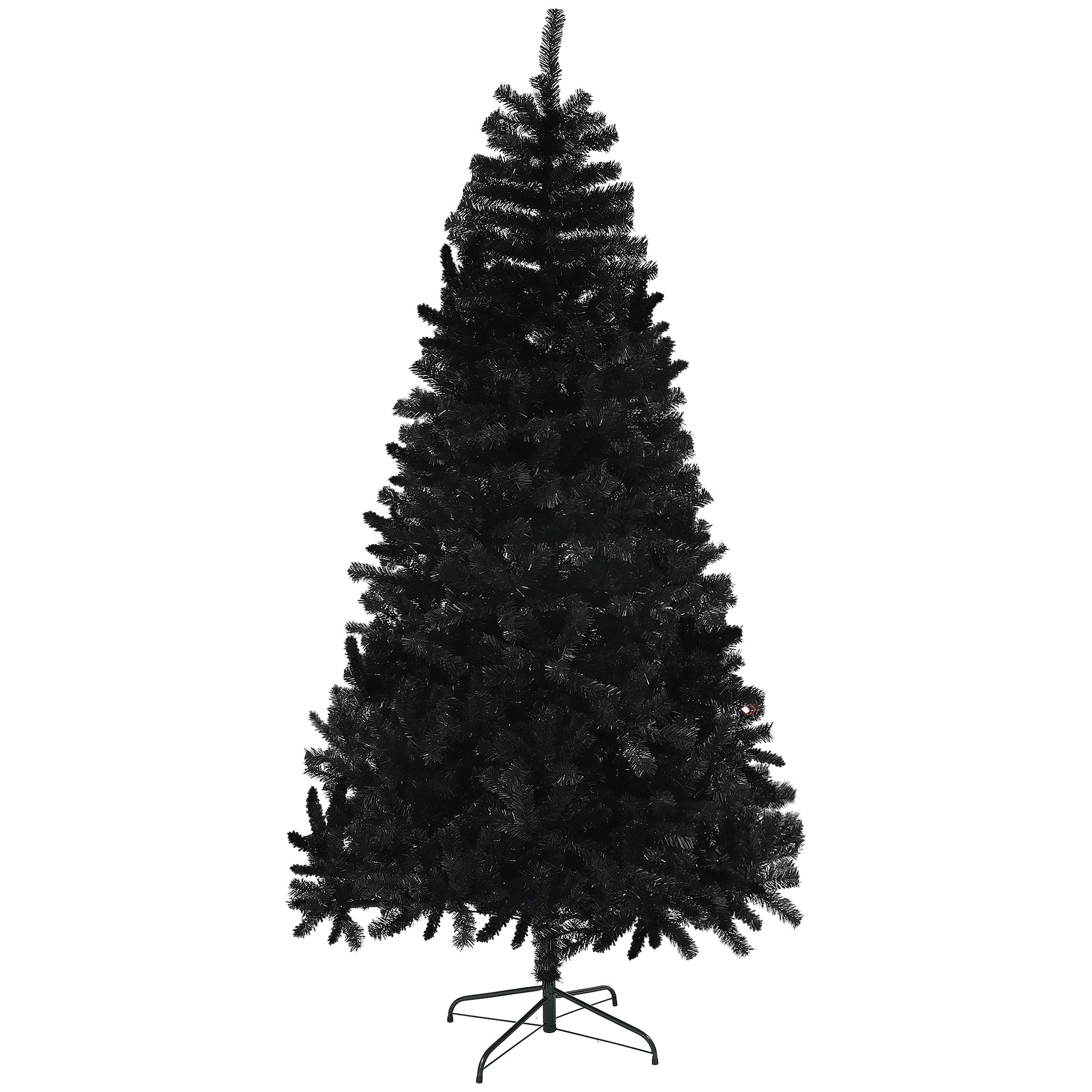 Homcom 9Ft Tall Artificial Christmas Tree, Unlit Xmas Tree With 2132 Branch Tips, Auto Open, Steel Base, Holiday D Cor For Home Office, Black Black Steel