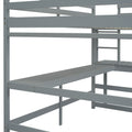 Full Size High Loft Bed With Built In Desk, Ladder Platform, Ladders, Guardrails ,Grey Full Grey Bedroom American Design Pine