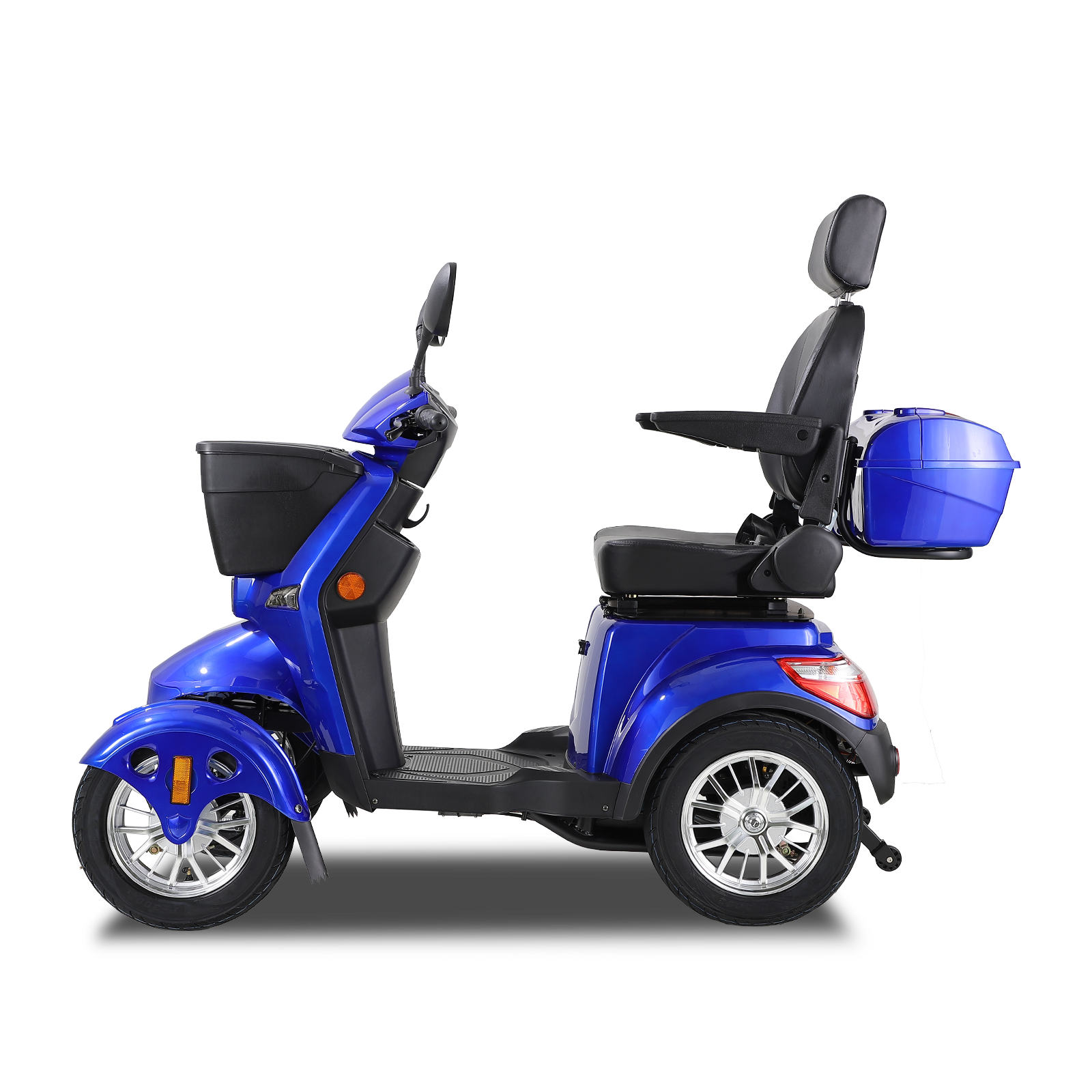 Xl3D4L Electric Mobility Recreational Travel Scooter For Adults,Mobility Scooters For Seniors, 4 Wheel Powered Mobility Scooters Blue Abs Pc Abs Pc