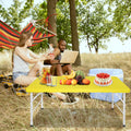 4Ft Yellow Portable Folding Table Indoor&Outdoor Maximum Weight 135Kg Foldable Table For Camping Yellow Garden & Outdoor Iron Plastic