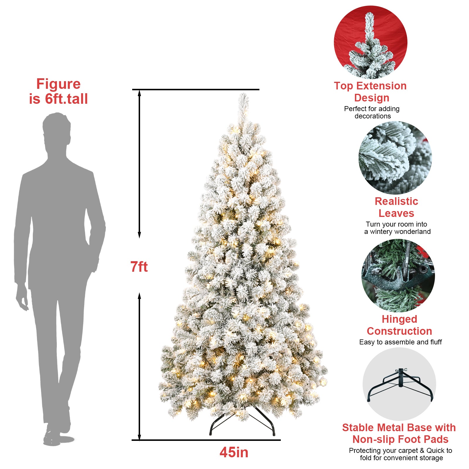 5Ft Pvc Memory Wire Christmas Tree With Light Green,White Polyethylene