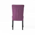 Dining Chair Set Of 2 Dark Purple Wood Waterproof Fabric