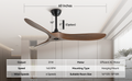 60 Inch Ceiling Fan With Remote Control Timed Lighting, Reversible Airflow And Quiet Operation For Living Room & Bedroom & Outdoor Wood Modern Abs