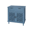 2 Door 2 Drawer Cabinet, American Furniture, Suitable For Bedroom, Living Room, Study Blue Mdf