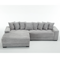 Arrived Oversized Two Piece Couches, L Shaped Sofa, Corduroy, Left Chaise Daybed,With Armrests,Eight Throw Pillows,Corner Sofa,Easy To Assemble, Gray Gray Polyester Wood Primary Living Space Medium Soft Pillow Back Modern Square Arms Wood 3 Seat
