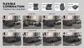 104.32*74.8 Modular Sectional Sofa Sleeper Couch, Sectional Sofa With Chaise And Ottoman, Convertible U Shaped Modular Sofa Set. Compressed Sponge, Dark Grey. Combo 2A 2B 2D Dark Grey Primary Living Space Soft Minimalist,Modern Foam Spring 6 Seat