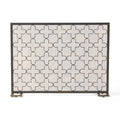 Fire Screen Black Gold Iron