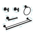 5 Piece Bathroom Towel Rack Set Wall Mount Matte Black Stainless Steel