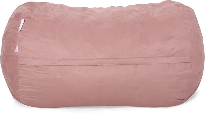 Asher Bean Bag 6.5 Ft. Bean Bag Rose Polyester