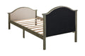 Twin Bed With Upholstered Headboard And Footboard, With Slats,Grey Twin Grey Bedroom American Design Pine