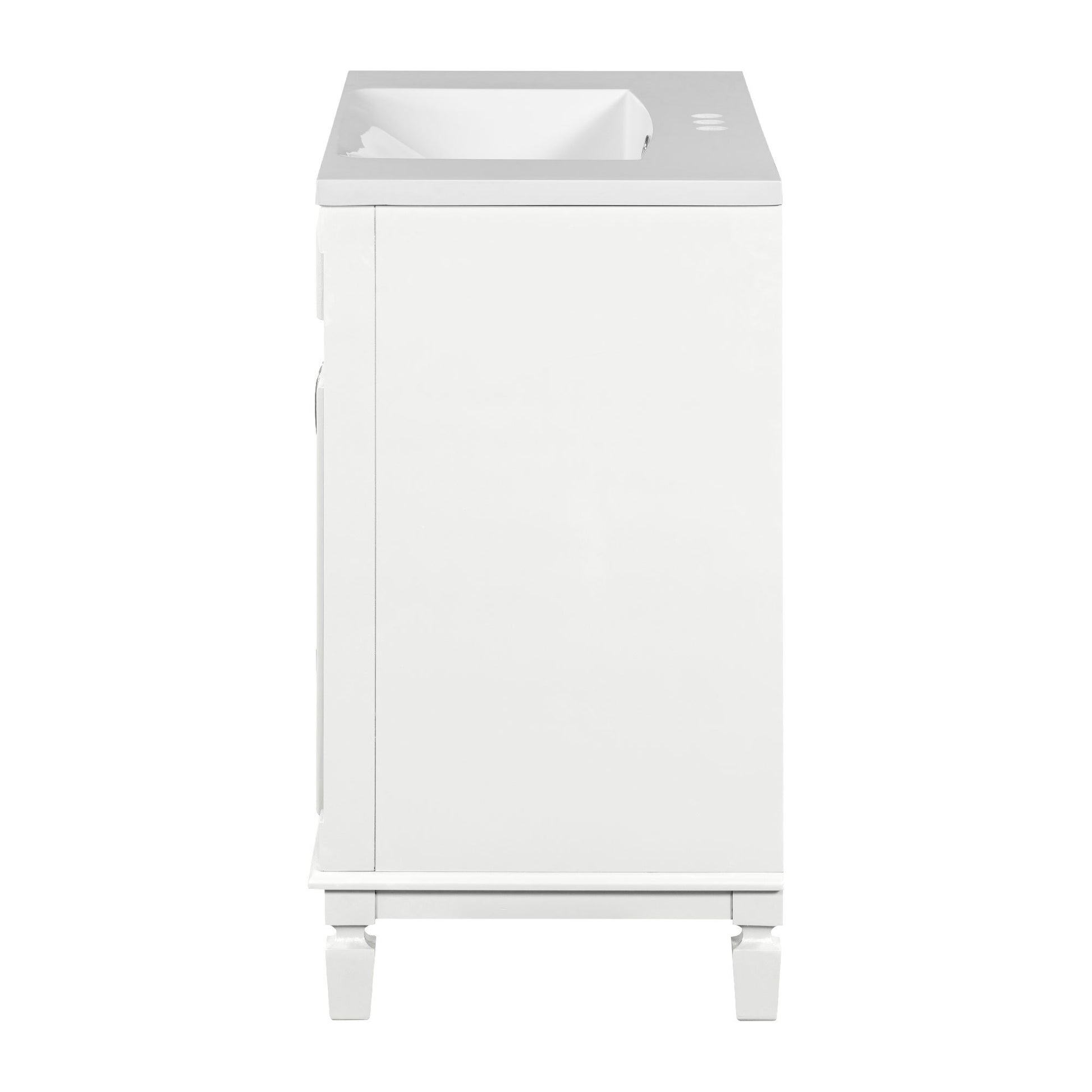 36'' Bathroom Vanity With Top Sink, Modern Bathroom Storage Cabinet With 2 Soft Closing Doors And 2 Drawers, Single Sink Bathroom Vanity White Mdf