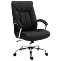 Vinsetto High Back Home Office Chair, Computer Desk Chair With Lumbar Back Support And Adjustable Height, Black Black Linen
