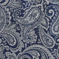 Jacquard Curtain Panel Pair Navy Polyester