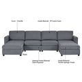 Modern Large Sectional Sofa, U Shape Modular Sectional Couch With Storage Function,123