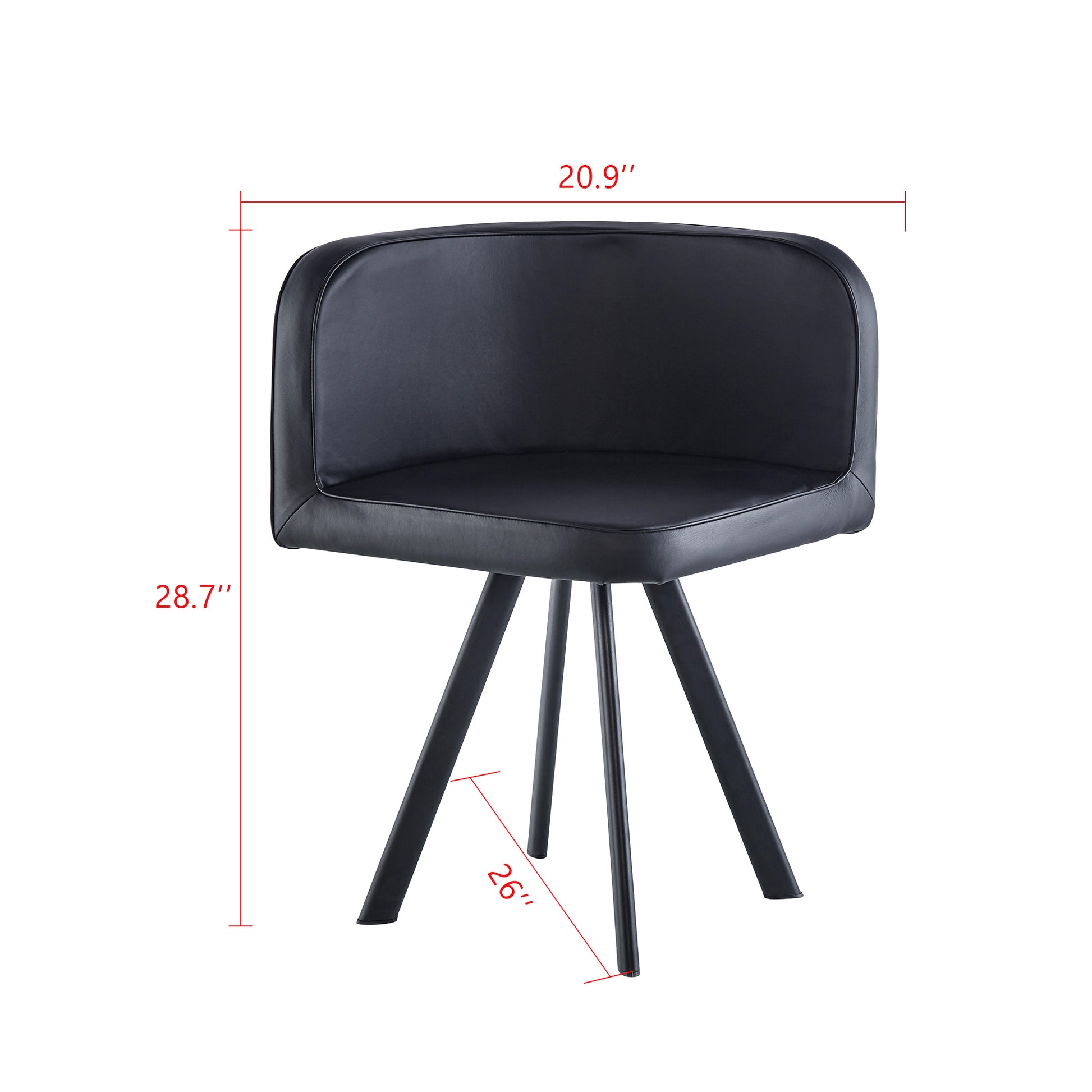 Modern 7 Pieces Dining Table Set, Rectangle Dining Table With 6 Chairs For Dining Room, Kitchen Black Pu Leather