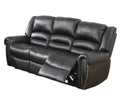 Plush Relax 1Pc Manual Motion Sofa Only Black Color Bonded Leather 3 Seat Couch Armrest Cushion Seating Living Room Furniture Black Faux Leather Metal Primary Living Space Cushion Back Contemporary,Modern Pillow Top Arms Metal 3 Seat