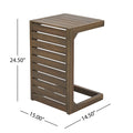 C Shape End Table Grey Grey Acacia Wood