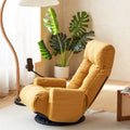 Adjustable Head And Waist, Game Chair, Lounge Chair In The Living Room, 360 Degree Rotatable Sofa Chair,Rotatable Seat Leisure Chair Deck Chair Yellow Metal Soft Cotton Metal