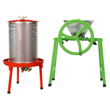 Hydraulic Fruit Wine Press With Fruit And Apple Crusher Electricity Free Water Powered Cider Wine Bladder Press Green Steel