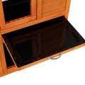 Detachable Rabbit Hutch With Removable Tray And Rolling Casters, Orange Orange Pine