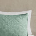3 Piece Reversible Bedspread Set Seafoam Full Queen Queen Green Microfiber
