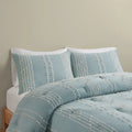 3 Piece Cotton Jacquard Comforter Set Aqua King Cal King King Aqua Cotton