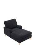 Modern Mid Century Indoor Oversized Chaise Lounger Comfort Sleeper Sofa With Soild Wood Legs Black Foam 1 Seat