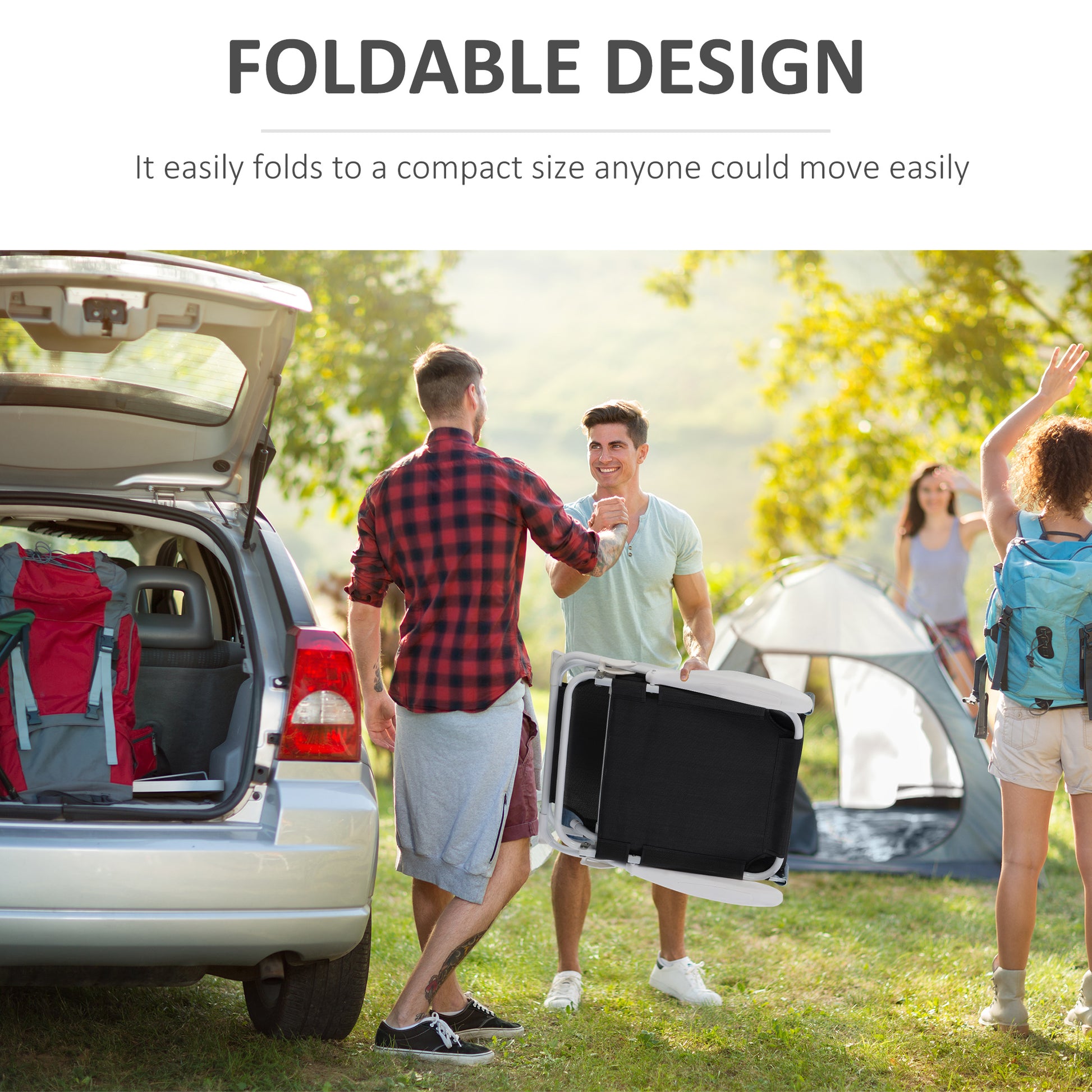 Outsunny Folding Chaise Lounge, Outdoor Sun Tanning Chair, 4 Position Reclining Back, Armrests, Metal Frame And Mesh Fabric For Beach, Yard, Patio, Black Black Metal