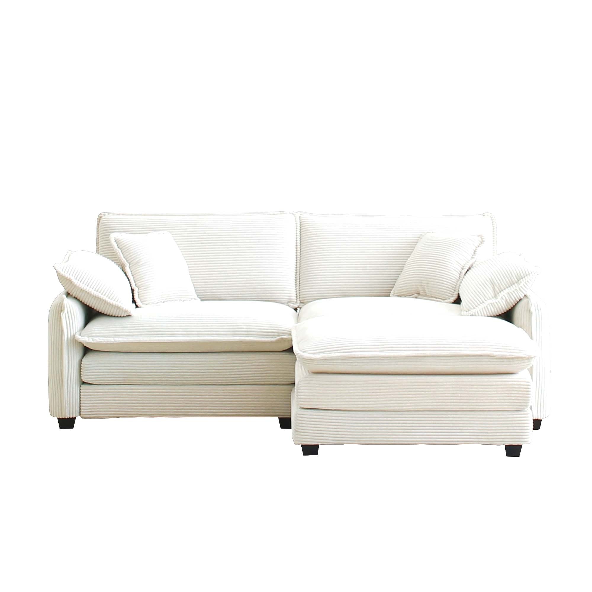 Two Seater Sofa With One Footrest, L Shaped 2 Seater Sofa With Ottoman
