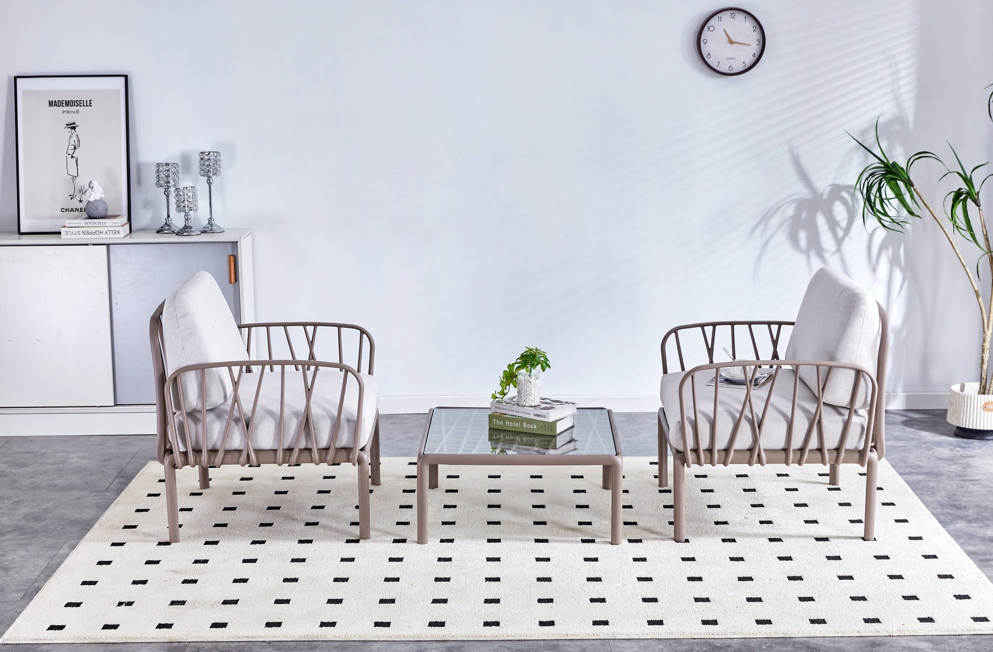 Patio Indoor Outdoor Garden Single Sofa Armchairs Plastic With Soft Cushion Weather Waterproof Chair Sectional Furniture For Balcony Garden Pool Lawn Backyard Morden Design Sitting Room 2 Single Sofa White Fabric Plastic