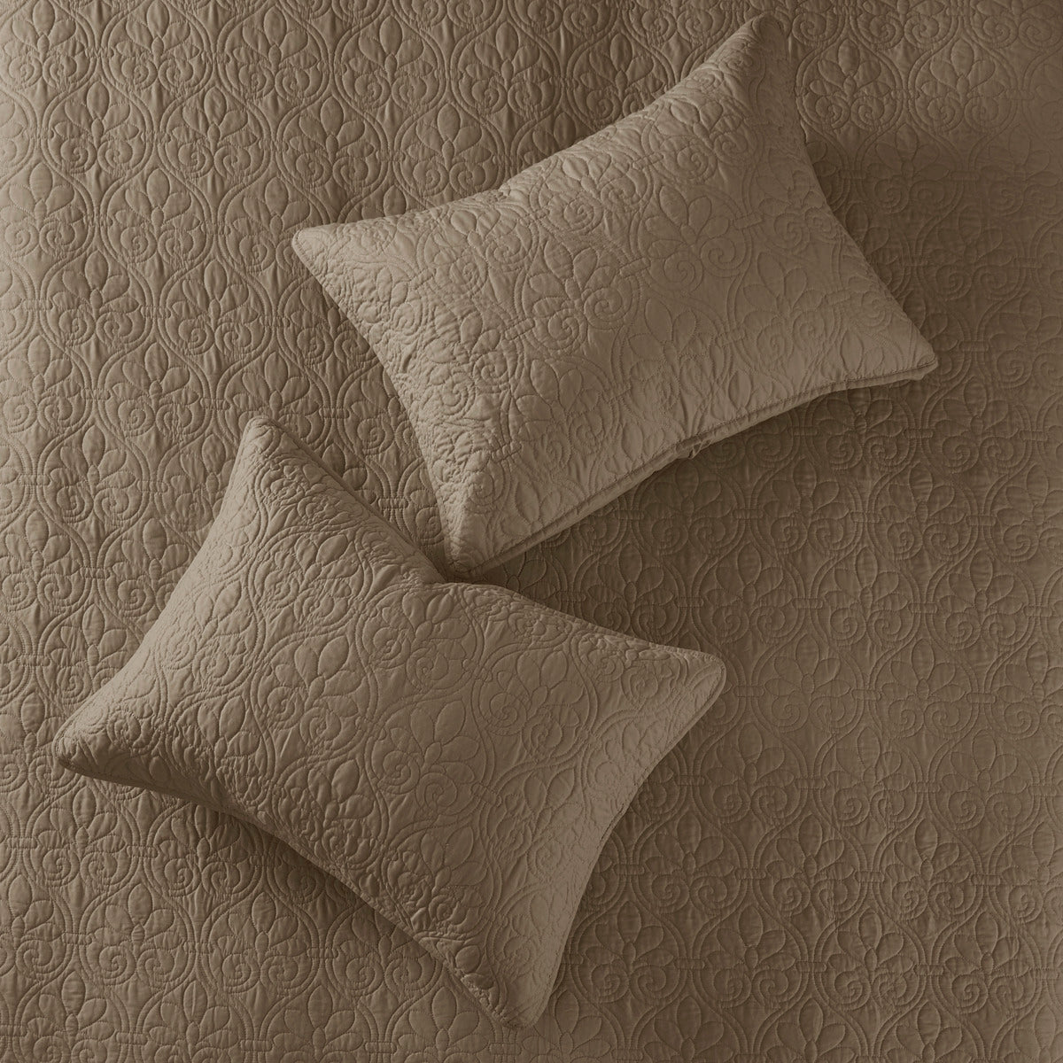 Reversible Quilt Set Mocha King Cal King Mocha Cotton