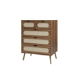 5 Drawer Cabinet, Accent Storage Cabinet, Suitable For Living Room, Bedroom, Dining Room, Study Walnut Mdf