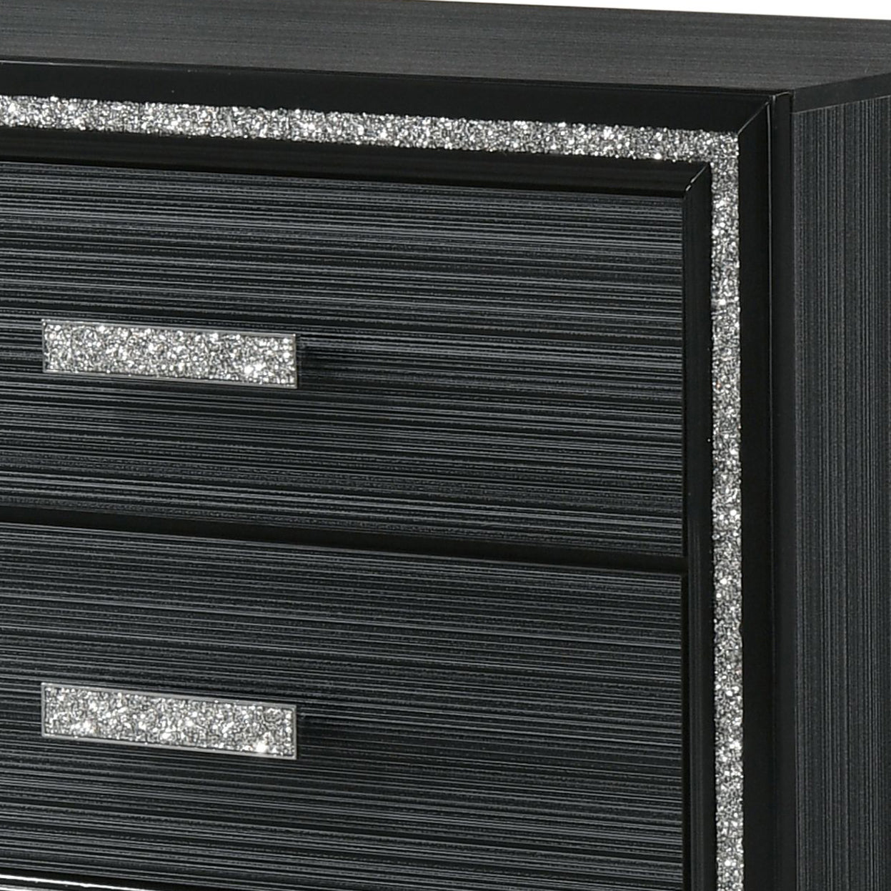 Haiden Weathered Black Finish Nightstand Black Synthetic Wood