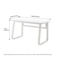 L39.3Inch Computer Desk Modern Simple Style Desk For Home Office, Small Writing Table Study Corner Work Desk For Bedroom White Metal