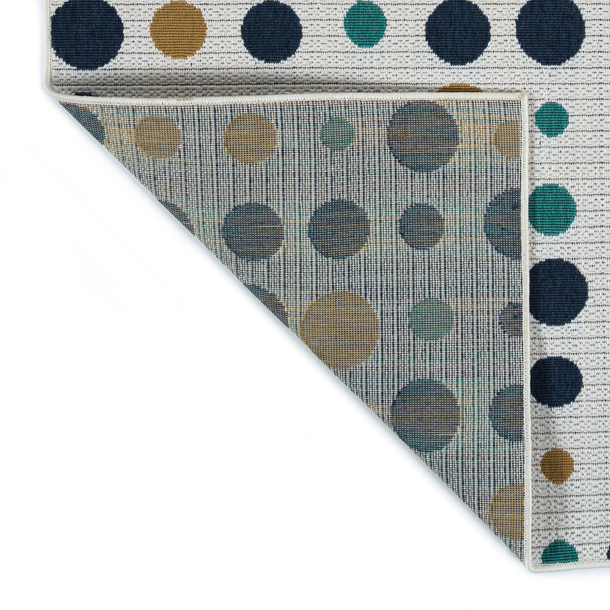 Contemporary, Transitional, Polka Dots, Nautical, Textured 3'6" X 5'6" Rectangle Area Rug Multi Polypropylene